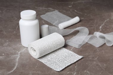 Concept of first aid kit, first aid kit supplies