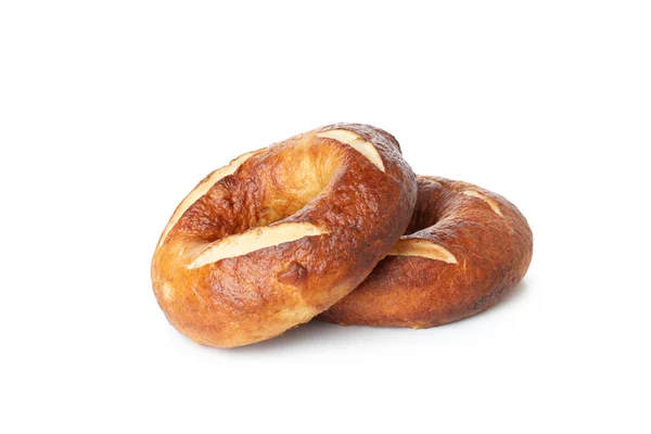 Konzept Der Leckeren Bäckerei Bagels Isoliert Auf Weißem Hintergrund — Stockfoto