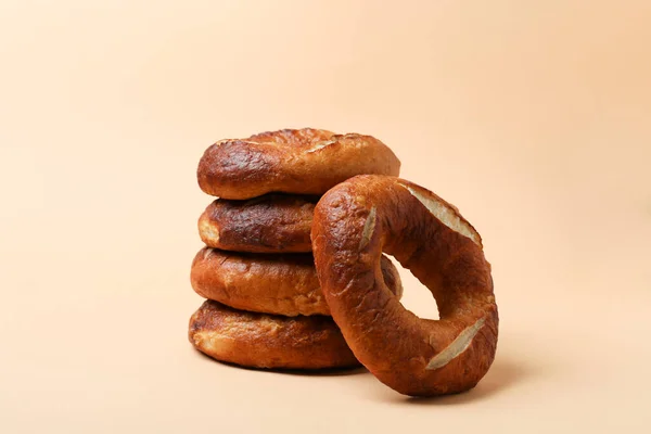 Concept Van Lekker Eten Smakelijke Bakkerij Bagel — Stockfoto