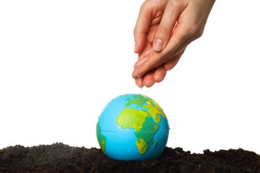Dünya Günü, Çevre ve Çevre Konsepti, beyaz arkaplanda izole