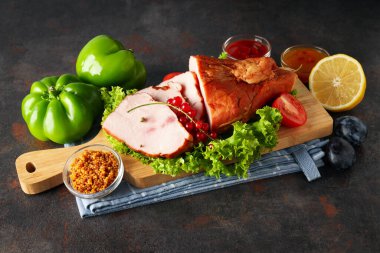 Lezzetli yemek kavramı, lezzetli jambon eti