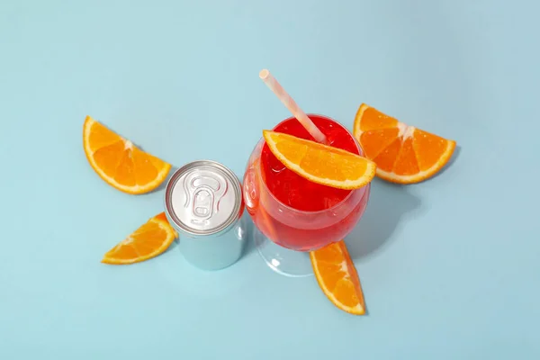 Glass Aperol Spritz Delicious Summer Cocktail — Stock Photo, Image