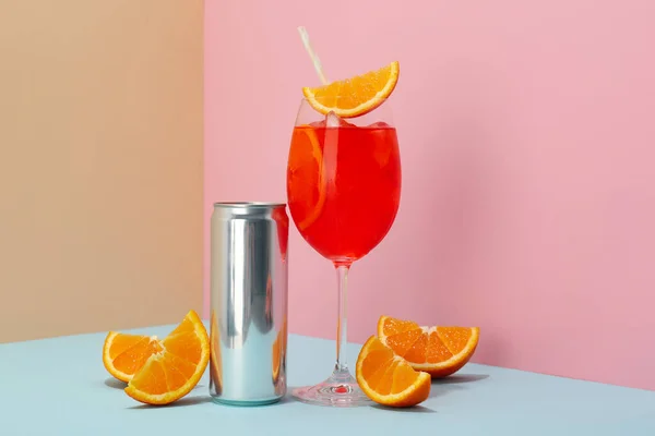 Glass Aperol Spritz Delicious Summer Cocktail — Stok fotoğraf