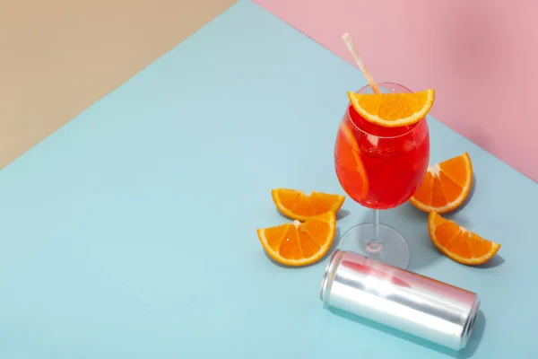 Aperol Spritz Delicious Summer Cocktail Space Text — Stock Photo, Image