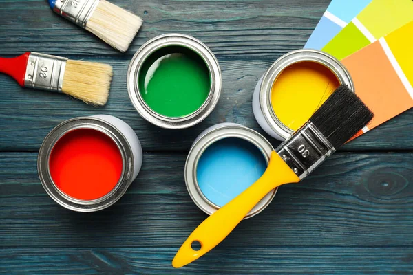 stock image Tools for art and repairing - paint, top view