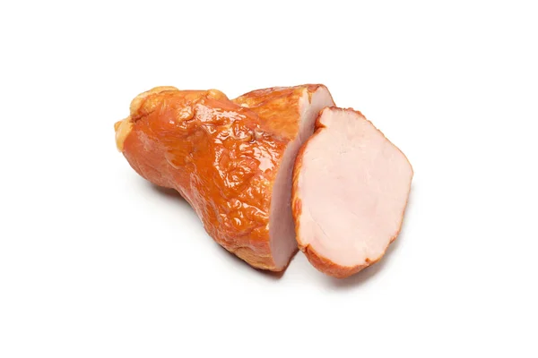 Concept Tasty Food Ham Isolated White Background — Stock Photo, Image