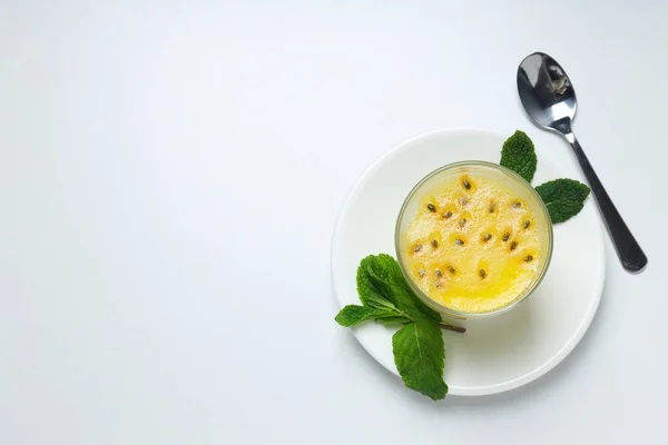 Concept of delicious food - Passion fruit mousse