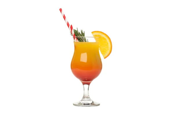 Orange Cocktail Concept Fresh Delicious Summer Citrus Cocktail Isolated White — Stock Photo, Image