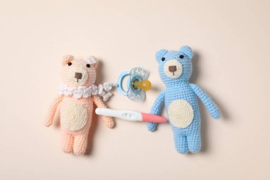 Concept of pregnancy and maternity, top view