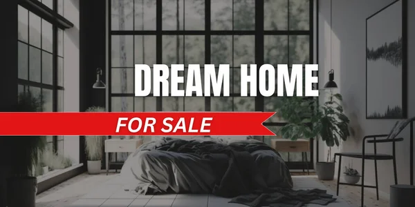 Obraz Reklamowy Nieruchomość Sprzedaż Dream Dom Sprzedaż — Zdjęcie stockowe