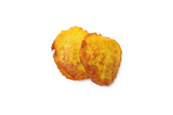 Krumpli Palacsinta Izolált Fehér Alapon Közelről — Stock Fotó