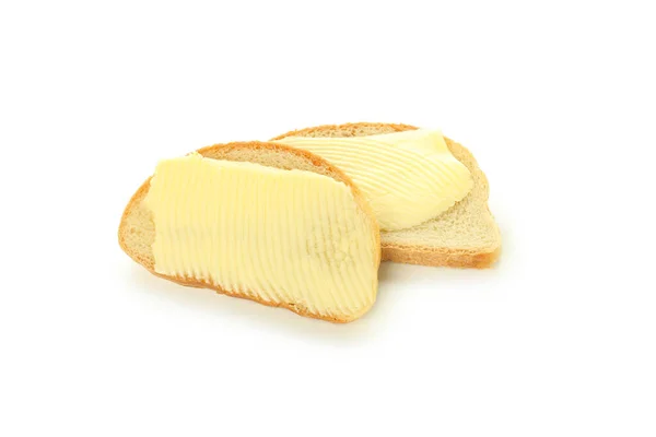 Сэндвичи Маслом Изолированы Белом Фоне — стоковое фото
