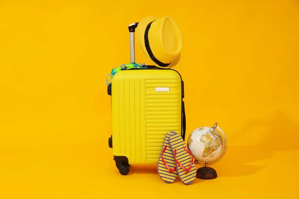 Valigia Bagaglio Bagaglio Viaggi Estivi Vacanze — Foto Stock