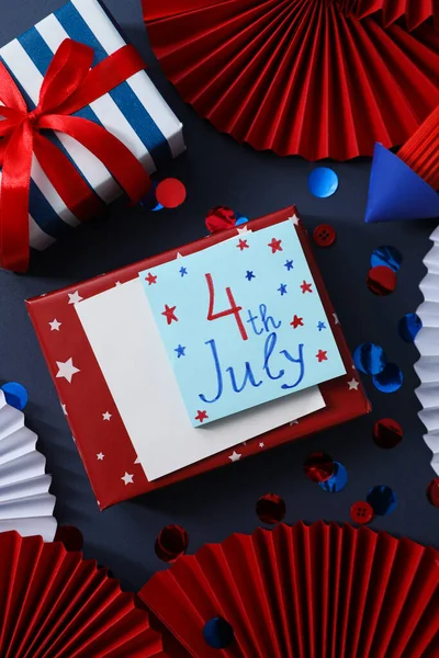 Samenstelling Voor Juli Independence Day Usa Top View — Stockfoto