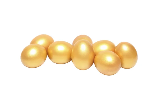 Concept Wealth Retirement Golden Eggs Isolated White Background — Stock Photo, Image