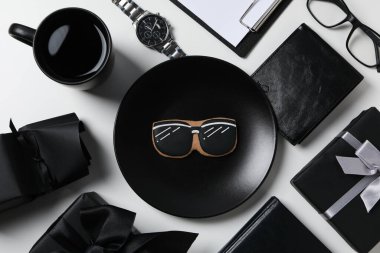 Happy Father's day, composition for Father's day, top view