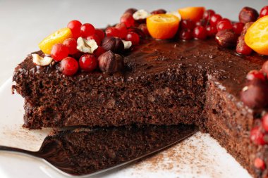 Lezzetli tatlı - Çikolatalı pasta, lezzetli tatlı konsepti