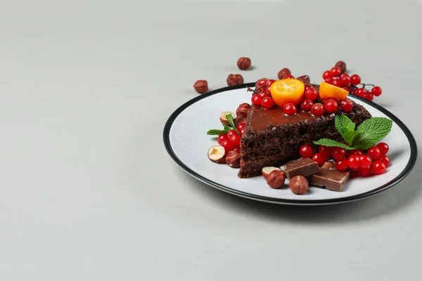 Postre Sabroso Pastel Chocolate Concepto Del Postre Delicioso — Foto de Stock