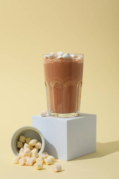 Tasty fresh summer dessert - delicious chocolate milkshake