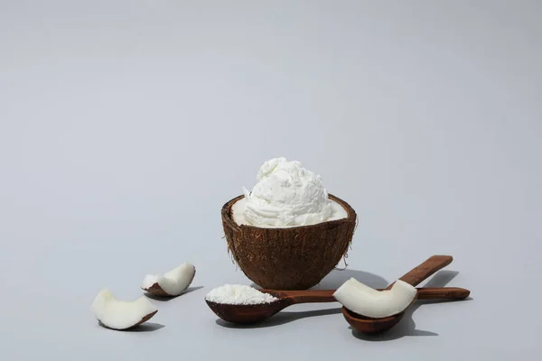 Sommerdessert Eis Eis Mit Kokosnuss — Stockfoto