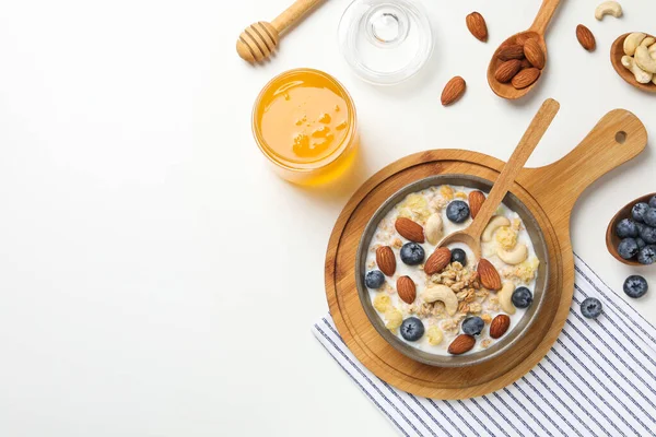 Concetto Colazione Saporito Nutriente Muesli Con Yogurt — Foto Stock