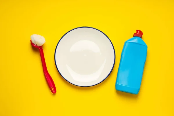 Wasmiddel Toebehoren Voor Vaatwassen Schoonmaken — Stockfoto