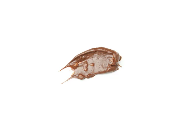 Beyaz Arkaplanda Izole Edilmiş Çikolata Macunu Lekesi — Stok fotoğraf