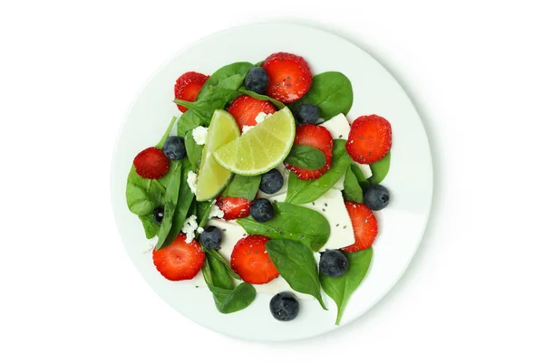Concept Tasty Food Salad Strawberry Isolated White Background — Zdjęcie stockowe