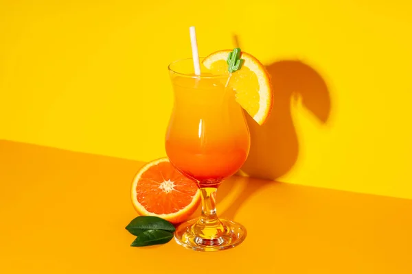 Orange Cocktail Koncept Frisk Lækker Sommer Citrus Cocktail - Stock-foto
