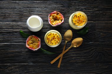 Concept of delicious food - Passion fruit mousse