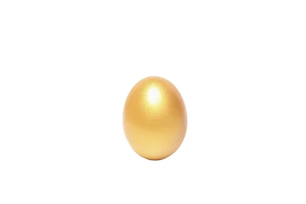 Έννοια Του Πλούτου Και Της Συνταξιοδότησης Χρυσά Αυγά Απομονωμένα Λευκό — Φωτογραφία Αρχείου