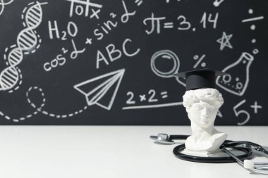 Lise ve üniversite konsepti mezuniyeti, metin için alan