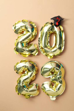 Lise ve üniversite konsepti mezuniyeti, üst görüş