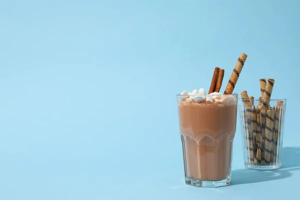 Leckeres Frisches Sommer Dessert Schokoladen Milchshake Platz Für Text — Stockfoto