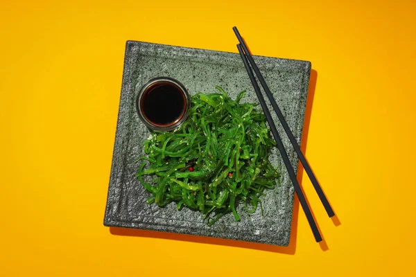 Concept Japanese Cuisine Chuka Salad Top View — 스톡 사진
