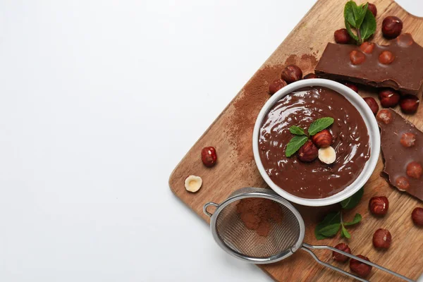 Chutné Lahodné Sladké Jídlo Koncept Čokoládová Pasta — Stock fotografie