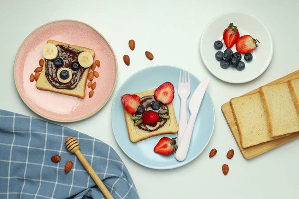 Leckeres Frühstück Oder Mittagessen Für Kinder Toast Essen Das Das — Stockfoto