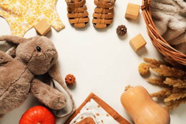 Bebek konseptini beklemek için kompozisyon, metin için boşluk