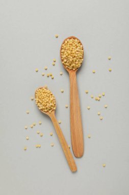 Concept of cooking, uncooked ptitim, top view