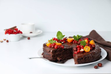 Lezzetli tatlı - Çikolatalı pasta, lezzetli tatlı konsepti