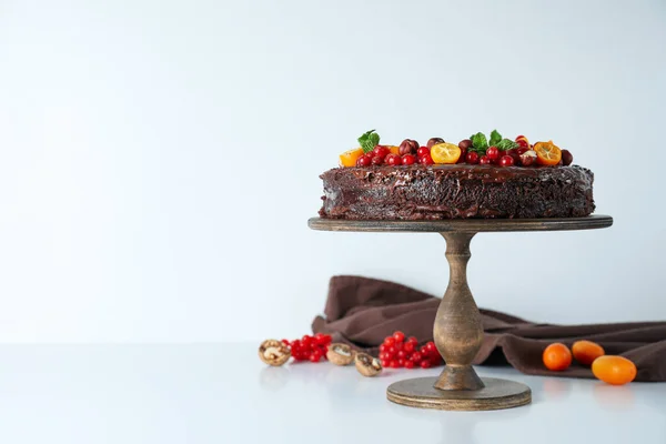 Ízletes Desszert Csokoládé Torta Ízletes Desszert Koncepciója — Stock Fotó