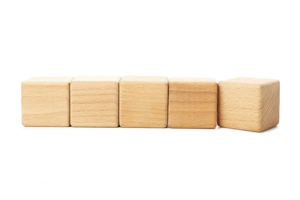 Leere Holzwürfel Für Verschiedene Konzepte Isoliert Auf Weißem Hintergrund — Stockfoto