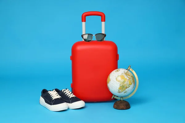 Reisen Und Urlaub Urlaub Komposition Mit Koffer — Stockfoto
