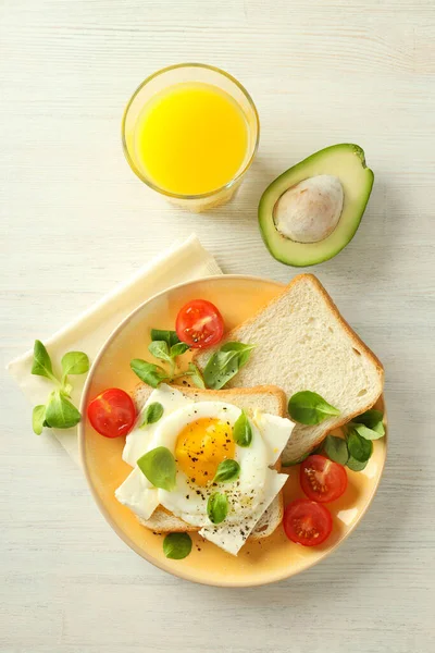 Concepto Sabroso Desayuno Comida Mañana Vista Superior —  Fotos de Stock