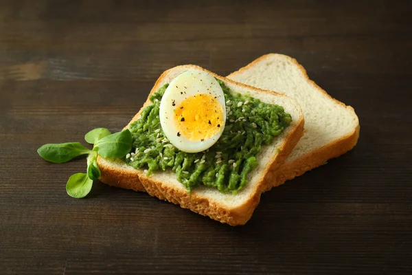 Концепція Смачного Сніданку Бутербродом Крупним Планом — стокове фото