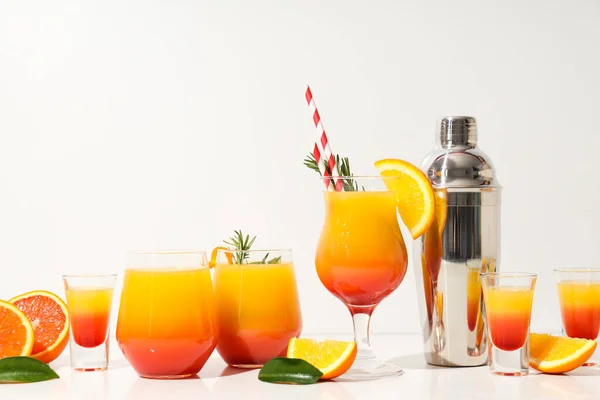 Oranžový Koktejl Koncept Čerstvého Lahodného Letního Citrusového Koktejlu — Stock fotografie