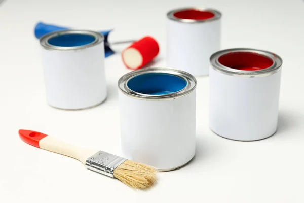 stock image Tools for art and repairing - paint, paint in can