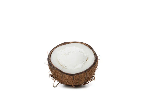 Sommer Dessert Eis Mit Kokosnuss Isoliert Auf Weißem Hintergrund Png — Stockfoto