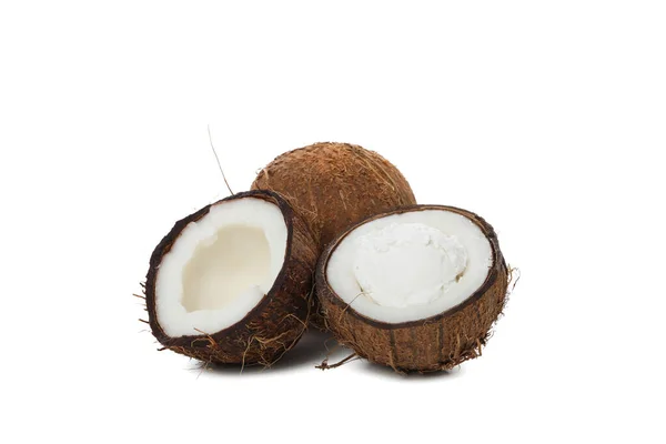 夏季甜点 用椰子制成的冰激凌 白色背景隔离 巴布亚新几内亚 — 图库照片