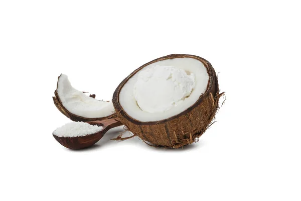 Zomerdessert Ijs Met Kokosnoot Geïsoleerd Witte Achtergrond Png — Stockfoto